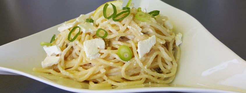 Rezept für Spaghetti mit Zitrone und Schafskäse - schnell und einfach ...