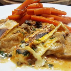gebackener Schweinelenden Auflauf mit Camembert