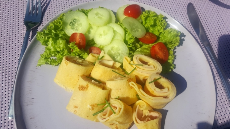 gefüllte Crêpes mit Schinken und Käse - &amp;quot;Frühstück Mallorquine&amp;quot;