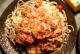 Scampi mit Tomaten Soße und Dinkelspagetti