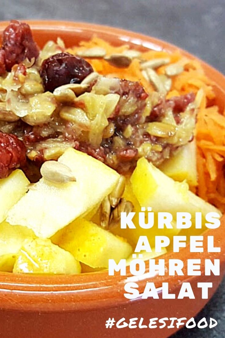 Ruckzuck Rezept: Kürbis-Möhren-Apfel-Salat mit Cranberries