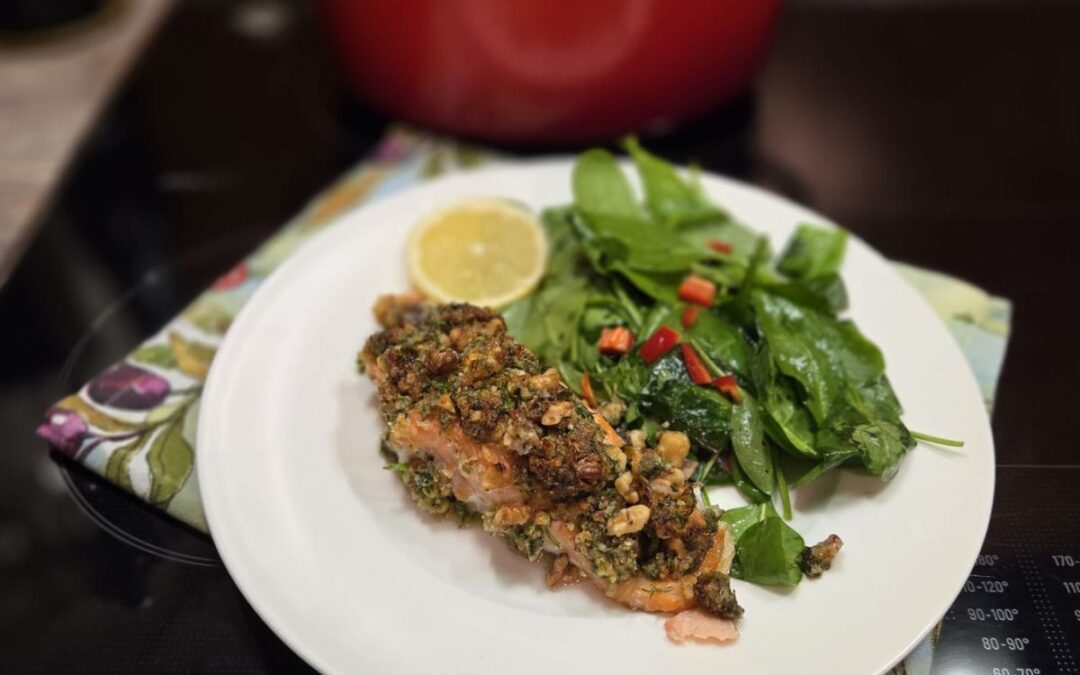 Lachsfilet mit Walnusskruste