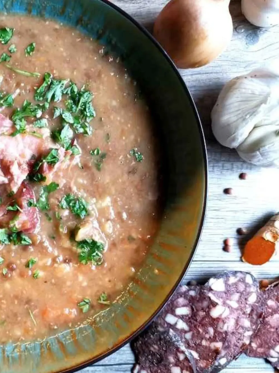 Linsensuppe mit Kasseler süß sauer