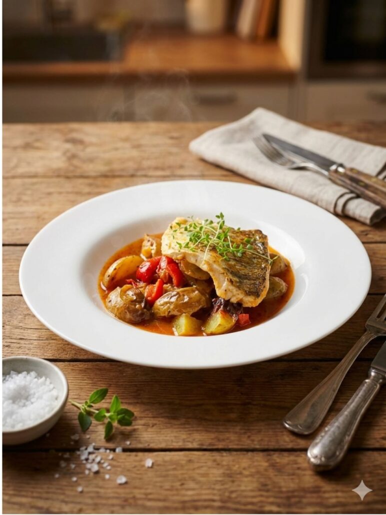 Zander-Paprika-Zwiebel-Kartoffel